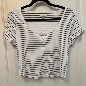 Madewell Cropped Striped Tshirt-Large